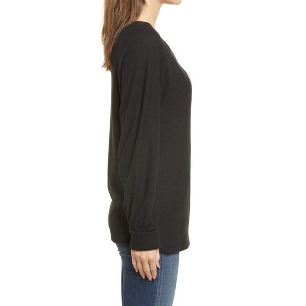 CASLON Raglan Sleeve Knit Top in Black - XS - Picture 3 of 5